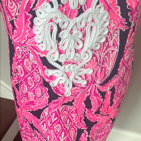 Lilly Pulitzer Gabby shift dress pink white navy Sleeveless Dress size 16 - Picture 3 of 8